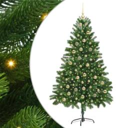 Berkfield Home Christmas Tree with 300 LEDs with Stand Green 180 cm PE - thumbnail 2