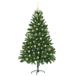 Berkfield Home Christmas Tree with 300 LEDs with Stand Green 180 cm PE - thumbnail 4