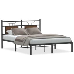 Berkfield Home Bed Frame without Mattress Brown Oak 137x190 cm Engineered Wood - thumbnail 2