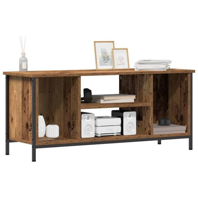 Berkfield Home Modern Entertainment Centre Old wood Particle board, metal in Brown - image 1
