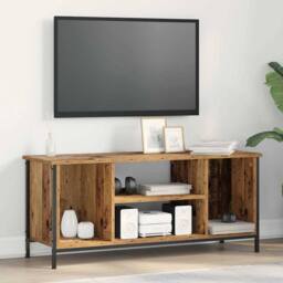 Berkfield Home Modern Entertainment Centre Old wood Particle board, metal in Brown - thumbnail 2