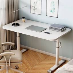 KORVIXA 80×60cm Ergonomic Height-Adjustable Sit-Stand Desk Workstation in White - Size: 100 cm x 100 cm - thumbnail 4