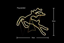 Shatchi Jumping Reindeer Neon Effect Rope Light Silhouette Double Side 90 Warm White LEDs Christmas Outdoor in Yellow - thumbnail 2