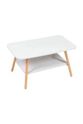 Living and Home Double-Tier Rectangular Coffee Table in White