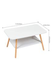 Living and Home Double-Tier Rectangular Coffee Table in White - thumbnail 4