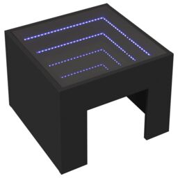 Bedside Table with Infinity LED Black 40x40x30 cm - thumbnail 4