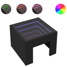 Bedside Table with Infinity LED Black 40x40x30 cm - thumbnail 3