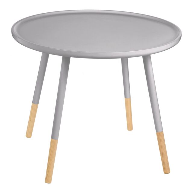 Orsina Versatile Round Side Table, Durable & Sturdy Wooden Side Table, Contemporary Top Couch Side Table in Grey - image 1