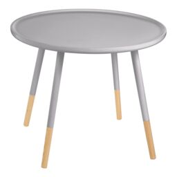 Orsina Versatile Round Side Table, Durable & Sturdy Wooden Side Table, Contemporary Top Couch Side Table in Grey