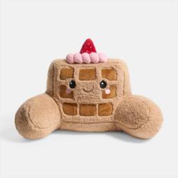 OHS Honey the Waffle Cuddle Cushion Novelty Reading Pillow in Brown - thumbnail 3