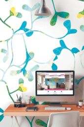 Origin Murals Watercolour Petals Wall Mural in Blue - Size: W350 cm x H280 cm - thumbnail 1