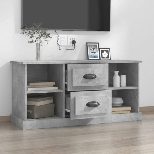Berkfield Home TV Cabinet Concrete Grey 99.5x35.5x48 cm Engineered Wood - image 1