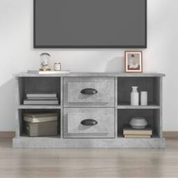 Berkfield Home TV Cabinet Concrete Grey 99.5x35.5x48 cm Engineered Wood - thumbnail 2