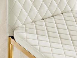FurnitureboxUK Novara 100cm Round Tempered Glass Dining Table with Gold Legs & 4 Milan Velvet Chairs in Cream - thumbnail 8