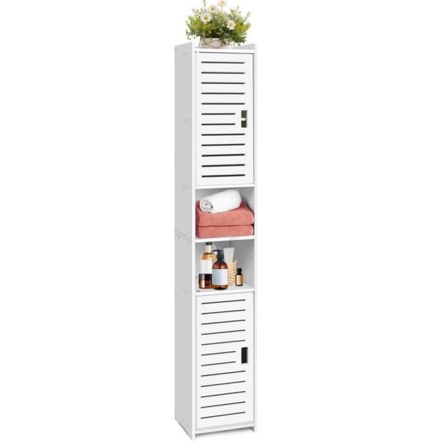 FORGEVIO Bathroom Storage Cabinet Shelf Standing Cabinet 5 Tier Cabinet in White - image 1