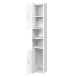 FORGEVIO Bathroom Storage Cabinet Shelf Standing Cabinet 5 Tier Cabinet in White - thumbnail 3