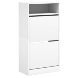 Berkfield Home Shoe Cabinet White 60x34x116 cm Engineered Wood - Size: 60 x 34 x 116 cm - thumbnail 4