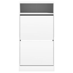 Berkfield Home Shoe Cabinet White 60x34x116 cm Engineered Wood - Size: 60 x 34 x 116 cm - thumbnail 5