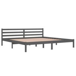Berkfield Home Day Bed Solid Wood Pine 200x200 cm Super King Grey - thumbnail 3