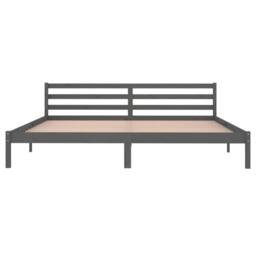 Berkfield Home Day Bed Solid Wood Pine 200x200 cm Super King Grey - thumbnail 4