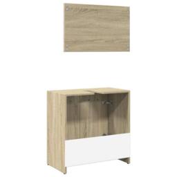 Berkfield Home Practical 2 Piece Bathroom Furniture Set Sonoma Oak Engineered Wood in Light Brown - thumbnail 7