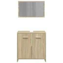Berkfield Home Practical 2 Piece Bathroom Furniture Set Sonoma Oak Engineered Wood in Light Brown - thumbnail 4