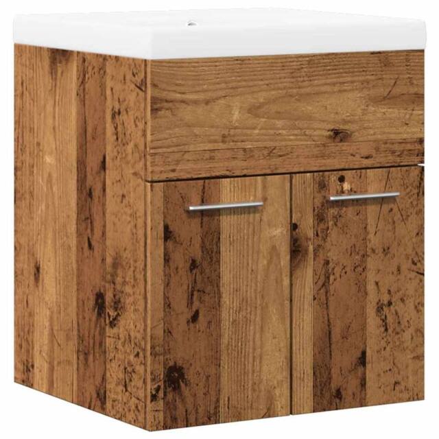 Berkfield Home 2 Piece Bathroom Furniture Set Old Wood Engineered Wood in Brown - image 1