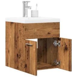 Berkfield Home 2 Piece Bathroom Furniture Set Old Wood Engineered Wood in Brown - thumbnail 2