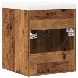 Berkfield Home 2 Piece Bathroom Furniture Set Old Wood Engineered Wood in Brown - thumbnail 8