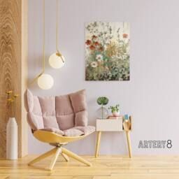 "Artery8 Daisy Wildflowers Vintage Watercolour Canvas Wall Art Print - Size: W18"" x H24""" - thumbnail 3