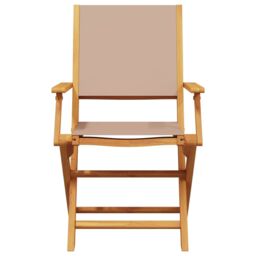 Berkfield Home 3 Piece Bistro Set Taupe Fabric & Solid Wood - thumbnail 3
