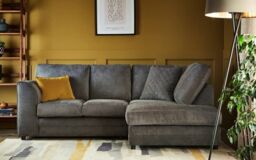 Furniture 786 Hilton 4 Seater Right Hand Facing Corner Sofa in Grey - thumbnail 1