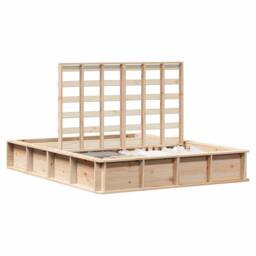 Berkfield Home Bed Frame with Lift-Up Storage - 150 x 200 cm, Solid Pine in Light Tan - Size: 150 x 200 cm - thumbnail 3