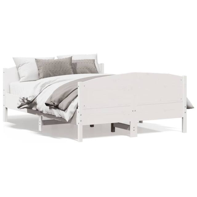 Berkfield Home Bed Frame without Mattress White 150x200 cm King Size Solid Wood Pine - image 1