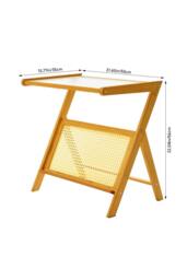 Compact Bamboo End Table in Brown - thumbnail 7