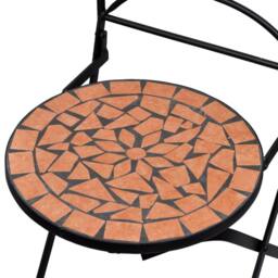 Berkfield Home 3 Piece Bistro Set Ceramic Tile Terracotta in Brown - thumbnail 9