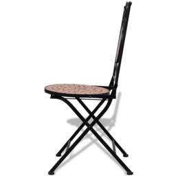 Berkfield Home 3 Piece Bistro Set Ceramic Tile Terracotta in Brown - thumbnail 7