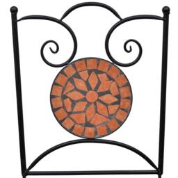 Berkfield Home 3 Piece Bistro Set Ceramic Tile Terracotta in Brown - thumbnail 8