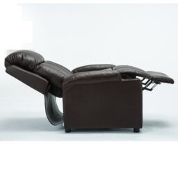 More4Homes Studio Leather Recliner With Drink Holders Sofa Armchair in Brown - thumbnail 3