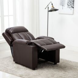 More4Homes Studio Leather Recliner With Drink Holders Sofa Armchair in Brown - thumbnail 6