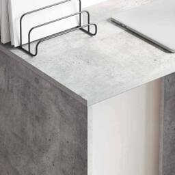 Berkfield Home Modern Concrete Grey Computer Desk Concrete grey Engineered Wood - thumbnail 4