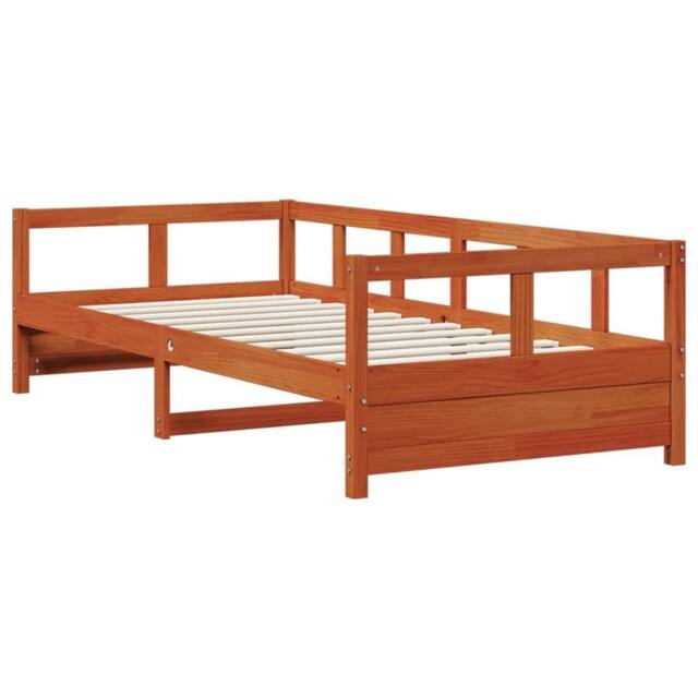 Berkfield Home Durable Daybed without Mattress Wax Brown 90x200 cm Solid Wood Pine - image 1