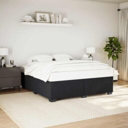 Berkfield Home Bed Frame without Mattress Black¬†Super King Velvet in Black - Size: Super King - thumbnail 1