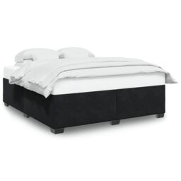 Berkfield Home Bed Frame without Mattress Black¬†Super King Velvet in Black - Size: Super King - thumbnail 2