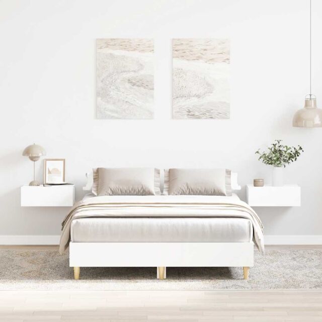 Berkfield Home Bed Frame No Mattress White 135x190 cm Double Engineered Wood - image 1