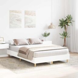 Berkfield Home Bed Frame No Mattress White 135x190 cm Double Engineered Wood - thumbnail 3