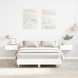 Berkfield Home Bed Frame No Mattress White 135x190 cm Double Engineered Wood - thumbnail 1