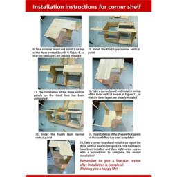 Nordara 4 Tier Wooden Corner Shelf Standing Bookcase Display Storage Shelving in Natural - Size: 100 cm x 15 cm - thumbnail 3