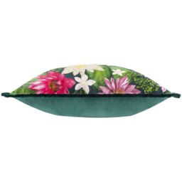 Paoletti Marjoelle Flowers Printed Velvet Cushion - Size: 50 cm x 50 cm - thumbnail 3