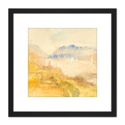 Artery8 Turner Ivrea Painting 8X8 Inch Square Wooden Framed Wall Art Print Picture with Mount in Black - thumbnail 1